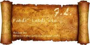 Fakó Letícia névjegykártya